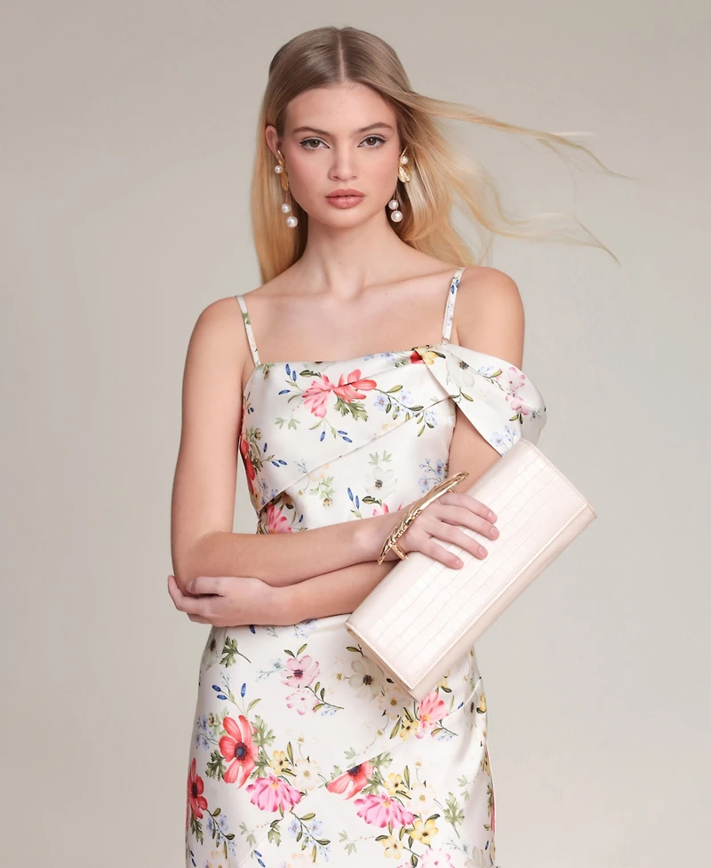 Avec Les Filles Women's Floral-Print Single-Sleeve Dress