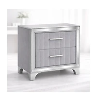 Flynama Luxurious Contemporary Nightstand with Storage Space Glass Top Bedroom Storage Furniture