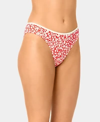 California Waves Women's Garden Ditsy Wide Rib High-Leg Swim Bottoms