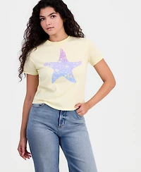 Pretty Rebel Juniors' Starfish Graphic Cotton T-Shirt