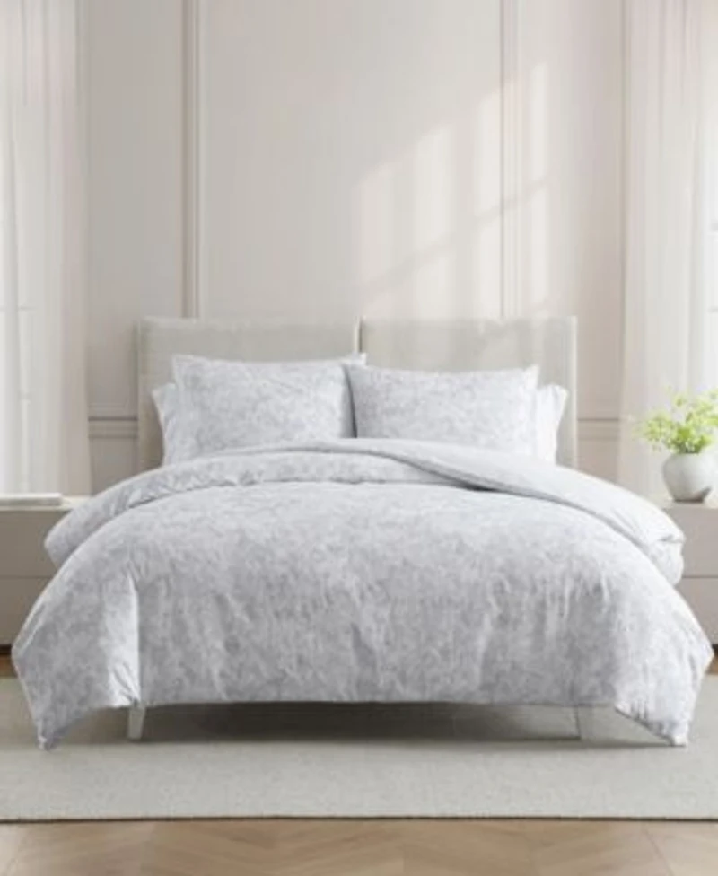 Vera Wang Nebulous Flower Cotton Duvet Cover Sets