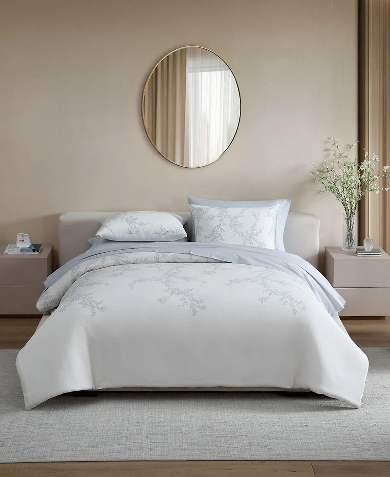 Vera Wang Trailing Vines Cotton 3-Pc. Duvet Cover Set