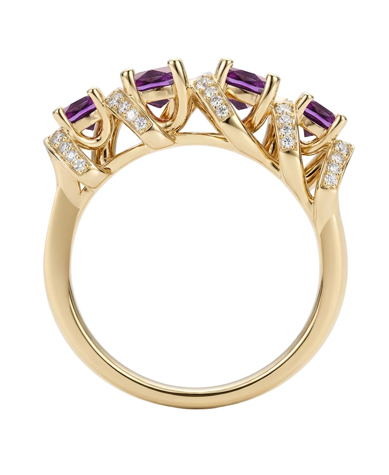 Macy's Amethyst (7/8 ct. t.w.) & Lab Grown White Sapphire (1/4 Ring 14k Gold Over Sterling Silver (Also Available Multi-Stones)