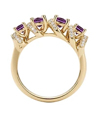 Macy's Amethyst (7/8 ct. t.w.) & Lab Grown White Sapphire (1/4 Ring 14k Gold Over Sterling Silver (Also Available Multi-Stones)