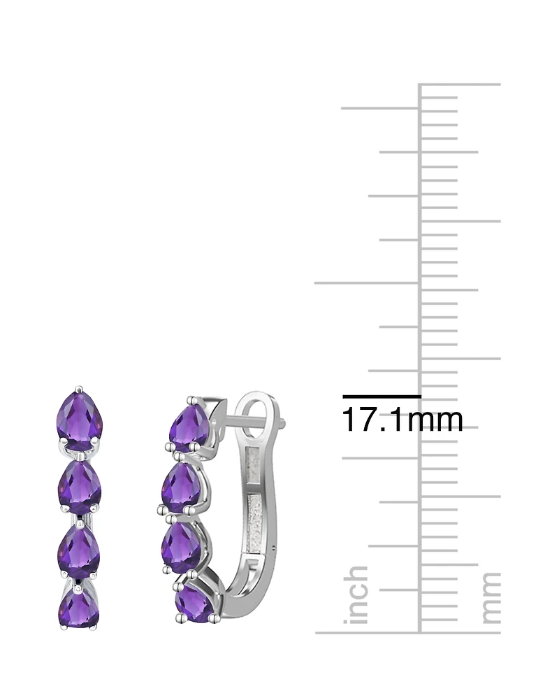 Macy's Lab Grown Emerald (1 ct. t.w.) Earrings Sterling Silver (Also Available Multi-Stones)