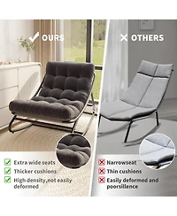 gaomon Outdoor Rocking Chair , Modern Comfy Lounge Rocker Chair, Sturdy Metal Frame, Suitable for Living Room