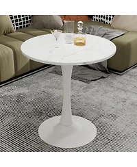 Rainsken 27.6" Coffee Table, Modern Tulip Center Table, Mid-Century Leisure Table for Small Places, Living Room
