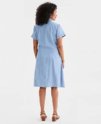Style & Co Women's Cotton Chambray Short-Sleeve Shirtdress, Macy's Exclusive