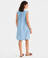 Style & Co Women's Chambray Sleeveless Pintuck Dress, Macy's Exclusive
