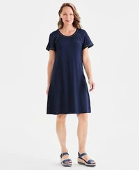 Style Co Womens Embellished Knit Flutter Sleeve Dress Macys Exclusive