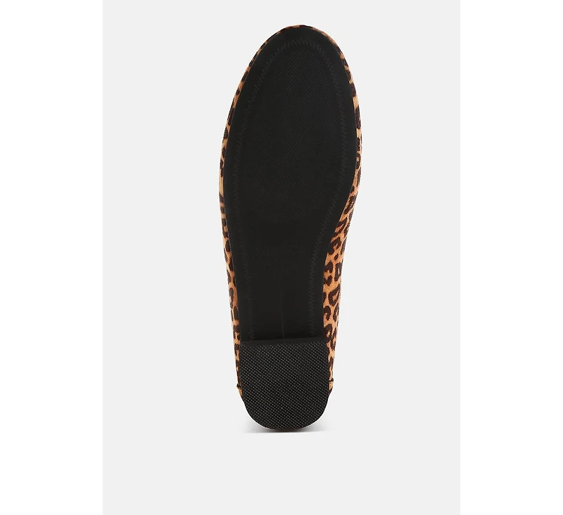 Meopa Horsebit & Studs Metallic Leopard Print Loafers