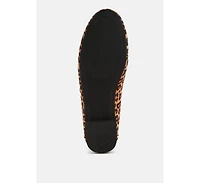 Meopa Horsebit & Studs Metallic Leopard Print Loafers