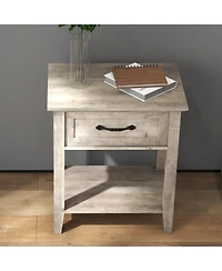 gaomon Wood Bedside Table with Drawer and Storage Shelf Versatile Nightstand End Table for Bedroom Living Room Nursery or College Dorm