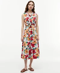 Tommy Hilfiger Women's Printed Front-Tie Sleeveless Shirt