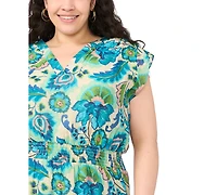 Msk Plus Smocked Waist Tiered Maxi Dress