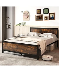 Sugift Metal Bed Frame with Headboard and Footboard