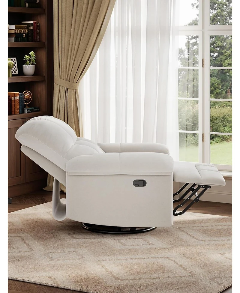 gaomon Oversized Swivel Rocker Recliner - Chenille Upholstered, 350lb Capacity, Infinite Recline for Living Room