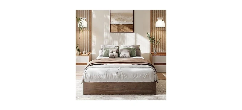 gaomon Solid Wood Platform Bed Japanese Low Profile Floor Standing Slats Noise Free Easy 10 Min Assembly
