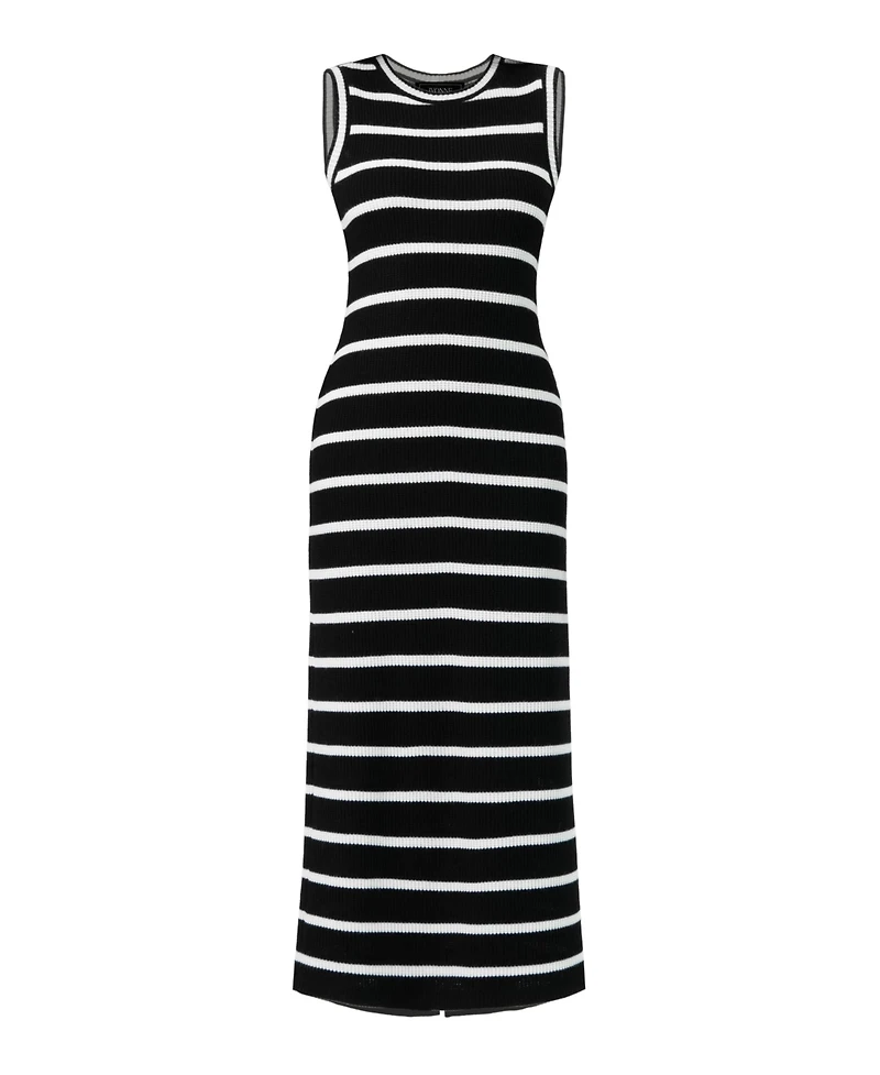 Ivonne Women's Sleeveless Striped Knit Long Dress
