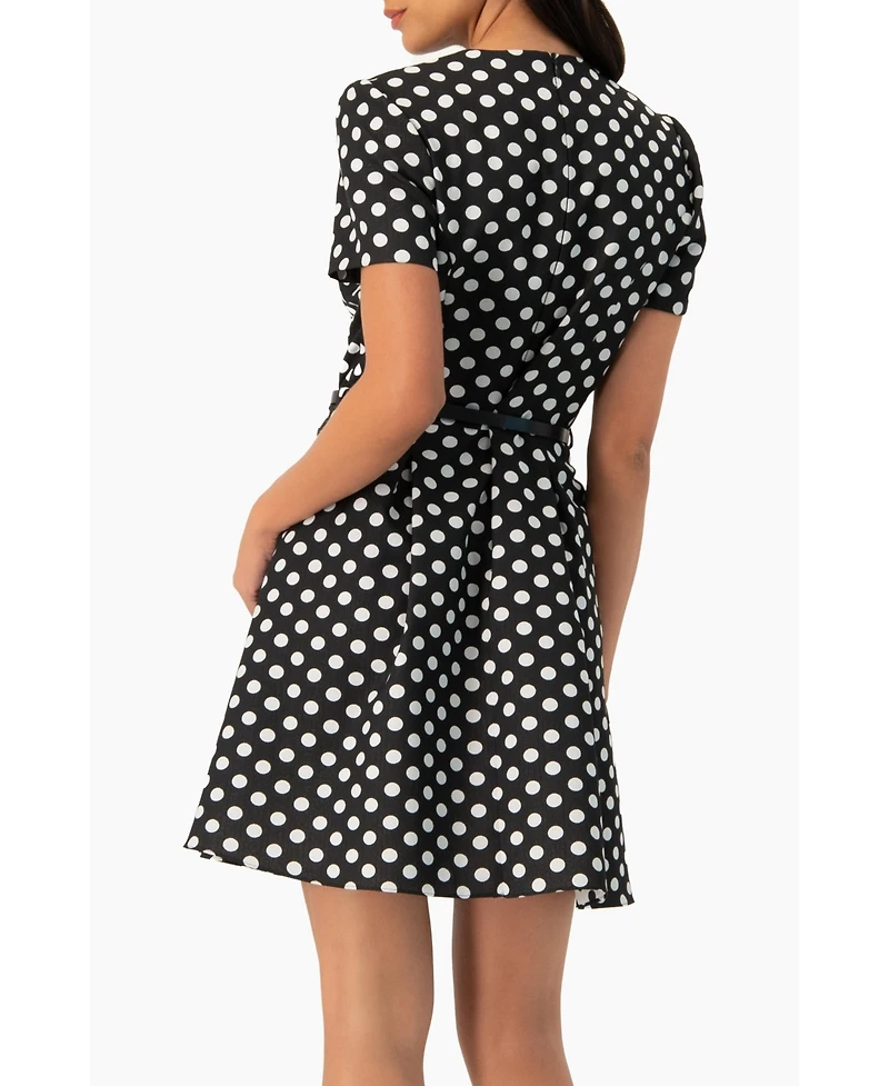 Ivonne Women's Polka Dot A-Line Short Dress