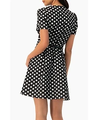 Ivonne Women's Polka Dot A-Line Short Dress
