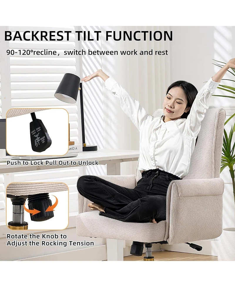 Rainsken Striped Velvet Office Chair