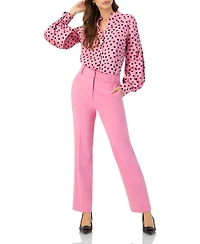 Ivonne Women's Long Sleeve Polka Dot Blouse