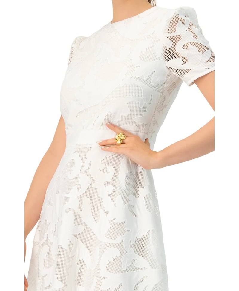 Ivonne Women's Lace A-Line Midi Dress