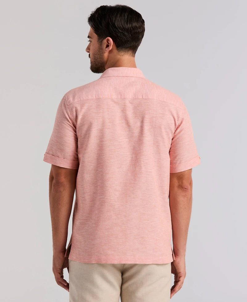 Cubavera Men's Embroidered Linen Blend Shirt
