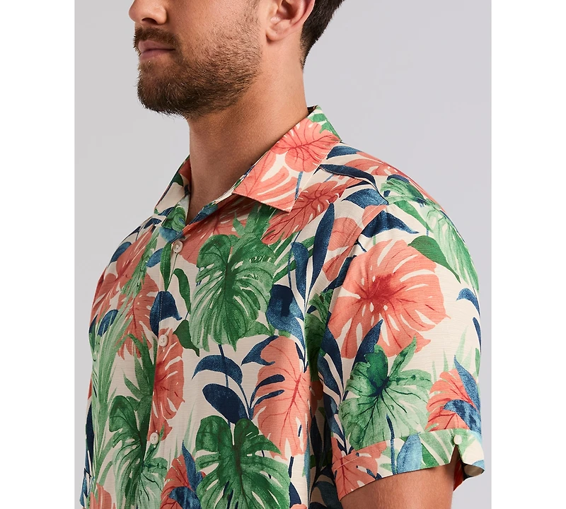 Cubavera Men's Botanical Print Viscose Shirt