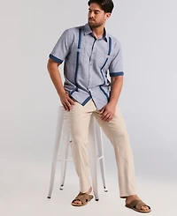 Cubavera Men's Cross-Dyed Short-Sleeve Pintucked Shirt