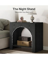 Tribesigns Side Table Set of 2, with Wooden Base, for living room bedroom