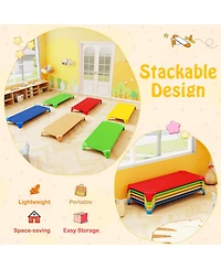 Sugift Portable Stackable Daycare Cots Sleeping Beds Set for Kids