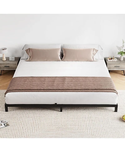 gaomon California King Metal Bed Frame, 6" Platform with Under Bed Storage, Heavy Duty, Easy Assembly, No Box Spring