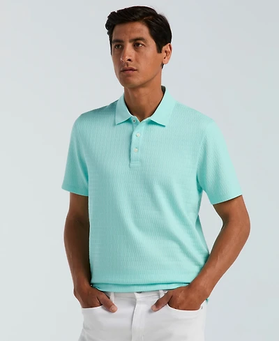 Perry Ellis Men's Geo Jacquard Texture Polo Shirt