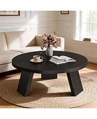 gaomon Round Wood Coffee Tables for Living Room,Circle Coffee Table,for Apartment