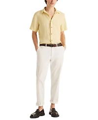 Nautica Men's Classic-Fit Solid Linen Short-Sleeve Shirt