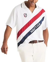 Nautica Men's Diagonal Blocking Johnny Collar Polo Shirt