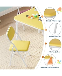 gaomon Folding Square Table and 4 Chairs Set, Lightweight Indoor Outdoor Dining Set, Collapsible Compact Table, Portable Chairs