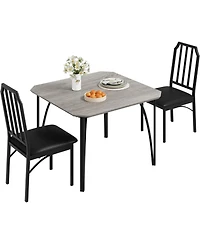 gaomon 2-Person Small Dining Table Set, Ultra Comfort Pu Cushion Chairs, For Home, Kitchen, Apartment