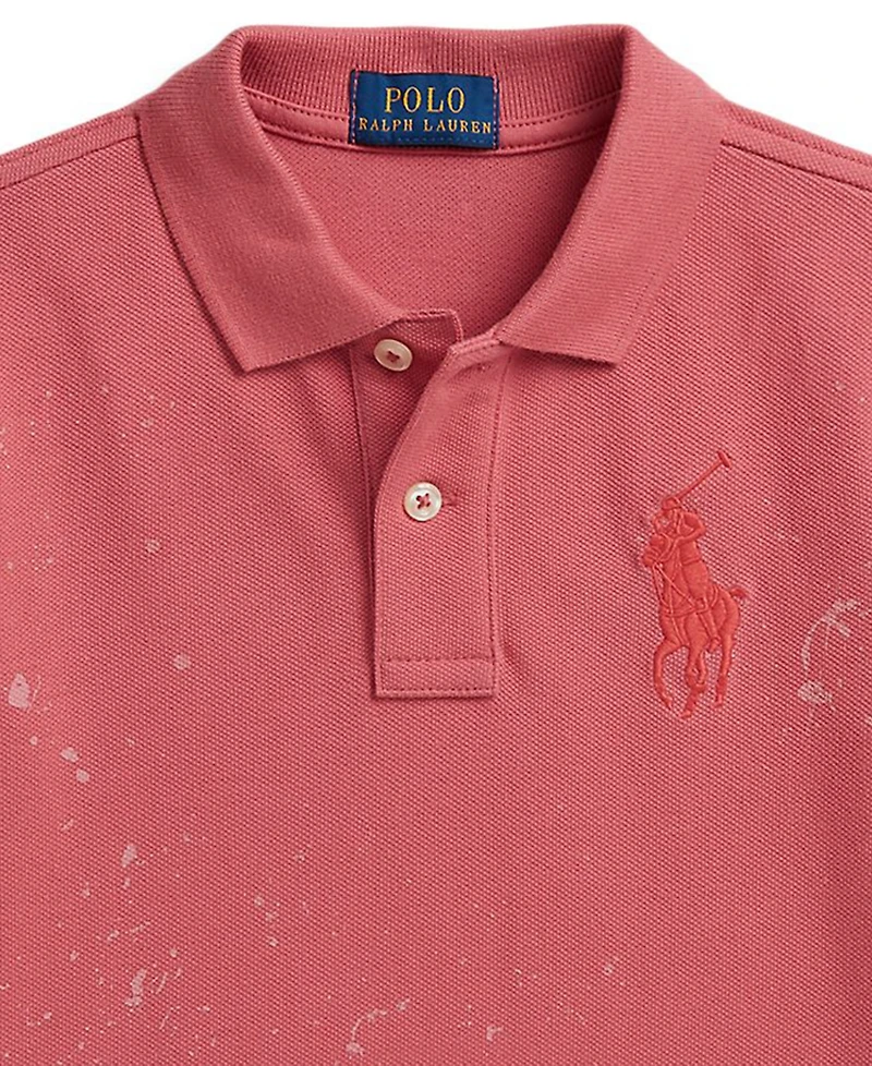 Polo Ralph Lauren Boys' 2-7 Big Pony Paint-Print Mesh Shirt