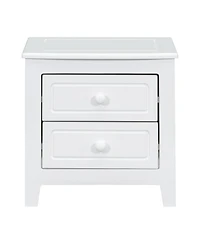 Rainsken 2-Drawer Nightstand, Mid Century Retro Bedside Table for Bedroom and Living Room,