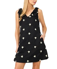 CeCe Women's V-Neck Sleeveless Cotton Mini Dress