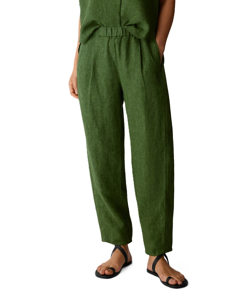 Eileen Fisher Women's High-Waisted Pull-On Ankle Pants, Regular & Plus