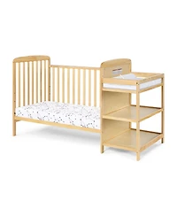 Flynama Crib and Changer Combo Detachable Changing Table 3 Adjustable Mattress Heights Space Saving Design Non Toxic Safe Finish for Baby Nursery