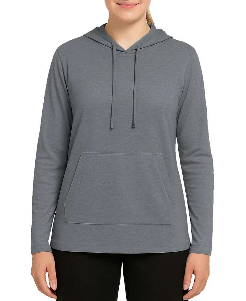 Blue Ice Women's Loose Fit Cotton Lightweight Casual Pullover Drawstring Hoodie With Pocket