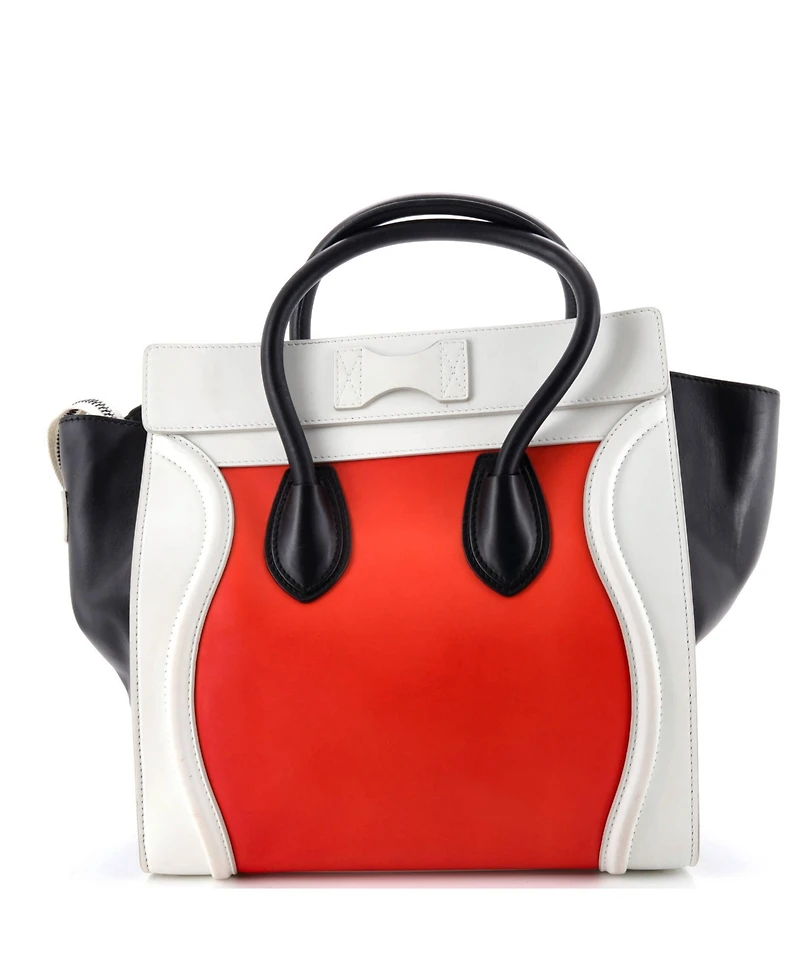 Pre-Owned Celine Mini Tricolor Luggage Bag Leather