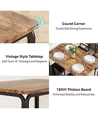 gaomon 4-Piece Modern Square Dining Set, Upholstered Chairs, Space-Saving Kitchen Table for Small Apartments