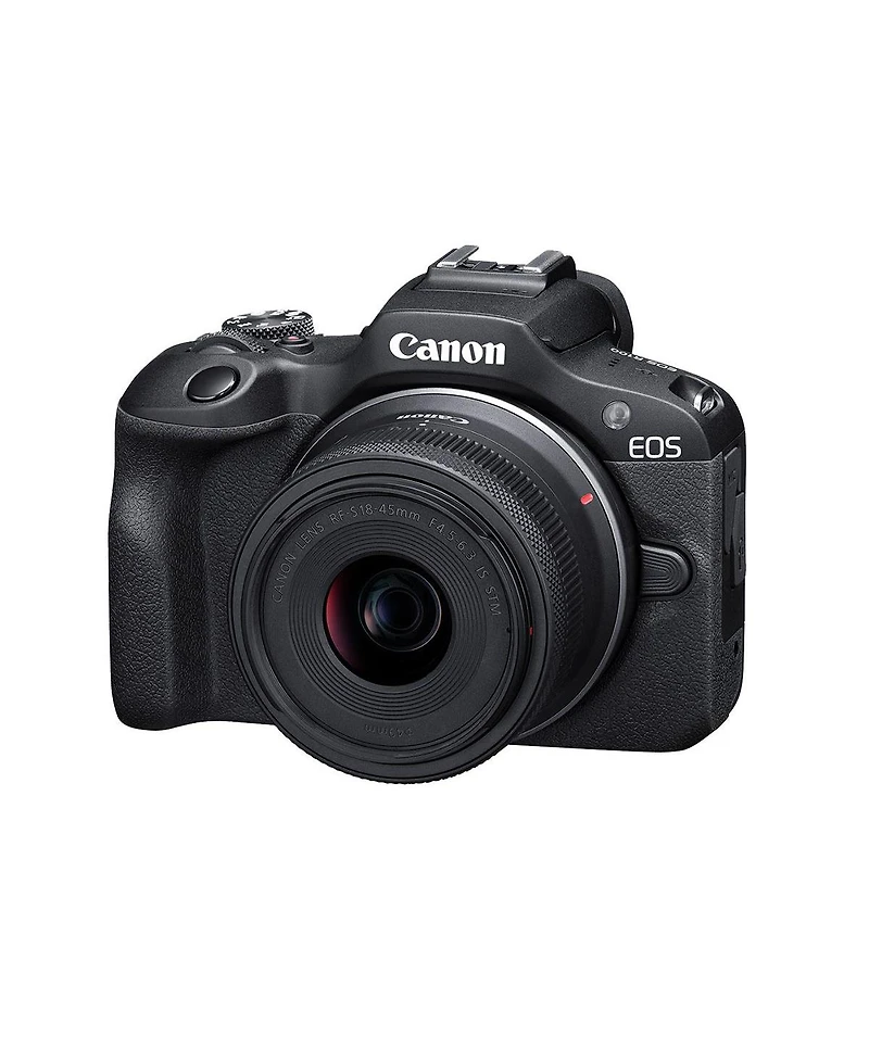 Canon Eos R100 Mirrorless Camera and Rf-s 18-45mm f/4.5-6.3 Is Stm Lens, Bundle with Memory Card, Smart Charger Base and Software Kit