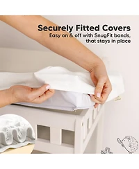 KeaBabies 2pk Isla Changing Pad Covers for Girl, Boy, Soft Contoured Diaper Table Cover Sheets Neutral